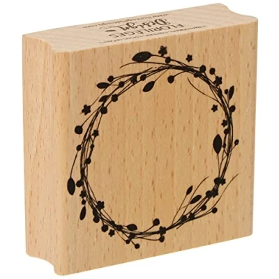 Afbeelding van Florilèges Design FE114040 Scrapbooking stempel, bloemenkrans, beige, 6 x 2,5 cm