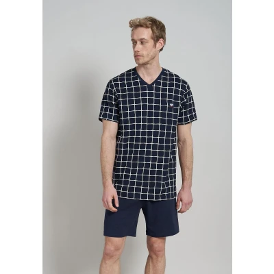Afbeelding van Ceceba heren shortama donkerblauw met wit geruit Maat: S