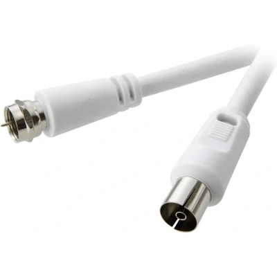 Afbeelding van SpeaKa Professional Satelliet, Antenne Aansluitkabel [1x F stekker 1x Antennebus 75 Ω] 5.00 m 90 dB Wit