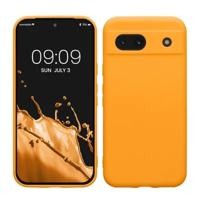 Afbeelding van kwmobile telefoonhoesje geschikt voor Google Pixel 8a Hoesje smartphone Precisie camera uitsnede In mango