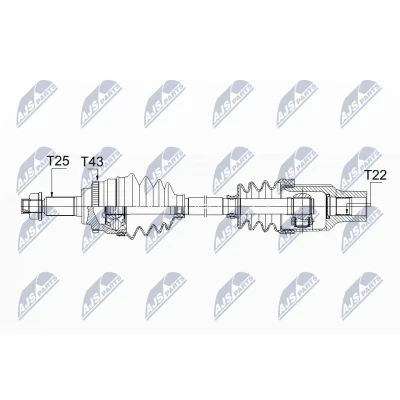 Afbeelding van Aandrijfas NTY NPW SU 025