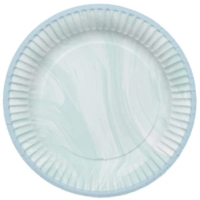 Afbeelding van Folat Borden Marmer Blauw 23 cm 8 stuks
