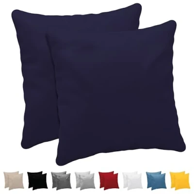Afbeelding van Dreamzie Pillowcase 30x30 cm (batch van 2) 100% katoentrui 150 gsm donkerblauw kussensloop 30 x resistent en hypoallergene kussendeksel voor kussen