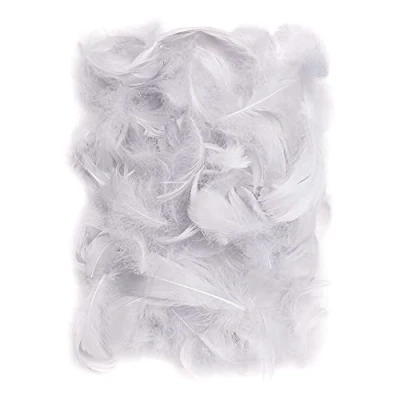 Afbeelding van 150 Stück Grau Deko Federn 10g Flaumfedern Schmuckfedern Vogelfedern Bastelfedern Natur für DIY Basteln Dekoration Ostern Weihnachten Dekofigur