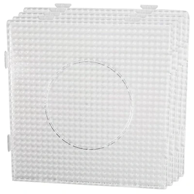 Afbeelding van Smowo® 4 strijkkralenplaten, 5 mm steekplaten, vierkant en transparant, in te steken met stiftplaten, 14,5 x cm