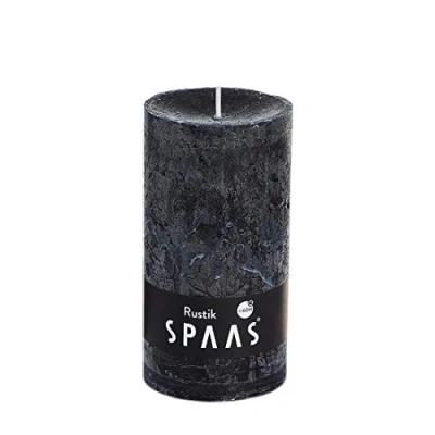 Afbeelding van SPAAS 6 Rustieke geurloze cilinderkaarsen 68/130 mm, ± 60 uur zwart