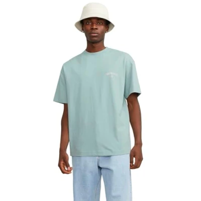 Afbeelding van Jack &amp; Jones Jorsantorini BACK SS CREW NECK Tshirt print, Heren, Maat: XS, Gray mist