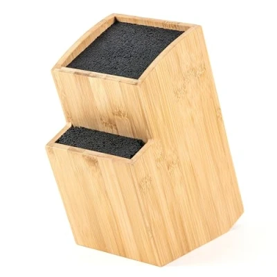 Afbeelding van Hanseküche Messenblok messenhouder zonder mes van hout messenplank aan beide zijden (vierkant schuin)