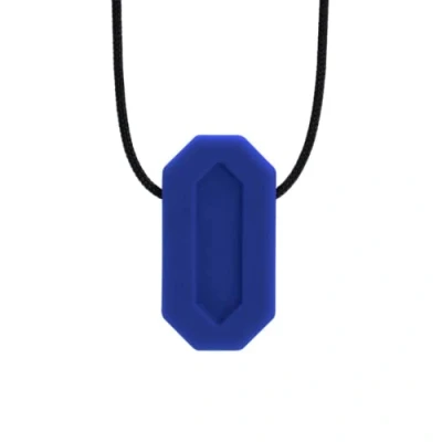 Afbeelding van ARK® Kauwketting in verschillende diktes en vormen met instelbare scheurlijn ATC onderhoudsinstructies, sensory halsketting, bijtblok, kauwen, tandjes, autisme (minibite, zacht donkerblauw)