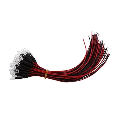 Afbeelding van 50 stuks 3/5 mm LED diode DC 9 12 V voorbedrade waterdichte flits diodes verlichting wit rood geel knipperlicht (5 licht)