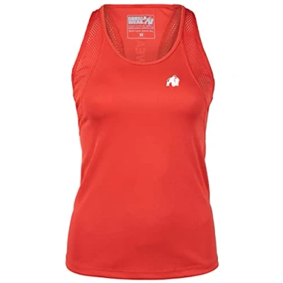 Afbeelding van Gorilla Wear Seattle tanktop rood bodybuilding sport dagelijks vrije tijd met logoprint licht en comfortabel voor optimale beweging van polyester