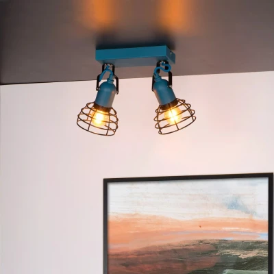 Afbeelding van Lucide POLA Plafondspot 2xE27 Blauw