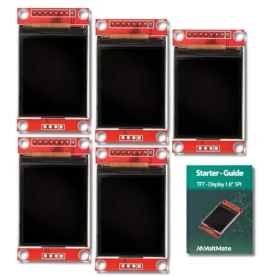 Afbeelding van VoltMate 3 x 1,8 inch SPI TFT display met ST7735 chip, resolutie van 128 160 pixels, compatibel Arduino en Raspberry Pi