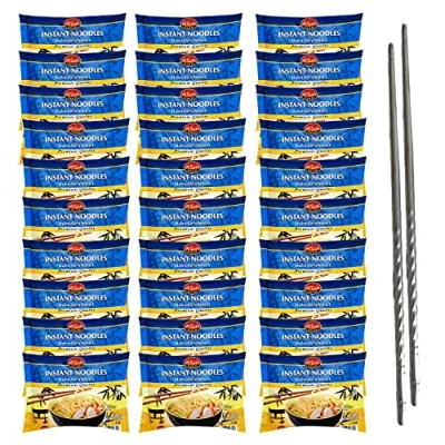 Afbeelding van Asia Gold instant noedels, kip, 30 x 60 g, Chinese Aziatische ramen, plus eetstokjes OYOY