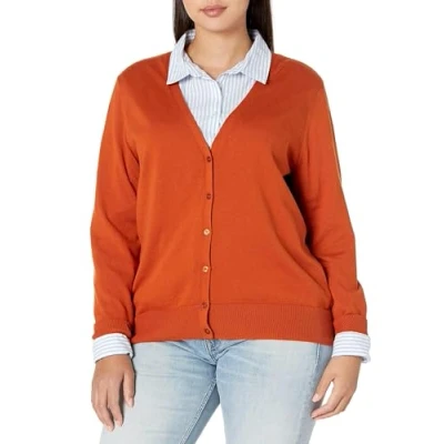 Afbeelding van Amazon Essentials Women&#039;s Lichtgewicht vest met V hals (verkrijgbaar in grote maten), Roest, L