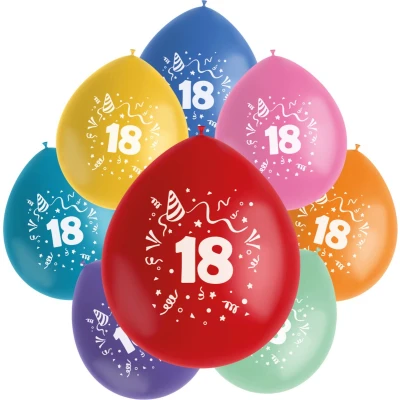 Afbeelding van Folat Ballonnen Color Pop 18 Jaar 23 cm 8 stuks