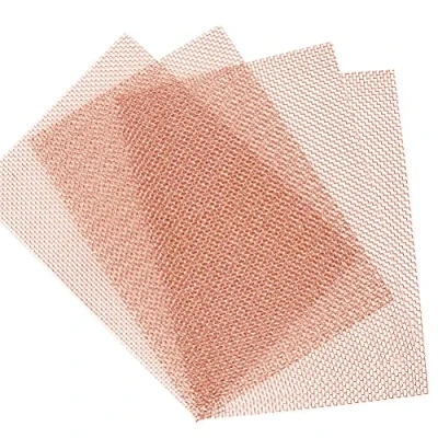 Afbeelding van 4 Pack 80 Mesh 99,9% Puur Koper Scherm Geweven Scherm, Koperen Doek Fijn Mesh, 5.9x19.68 Inch