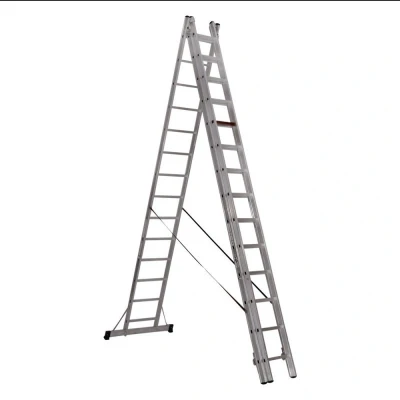 Afbeelding van Professionele Reformladder 3 delig 3x14 treden Aluminium Anti slip en 131 1 + 2, NEN 2484, TÜV GS gecertificeerd