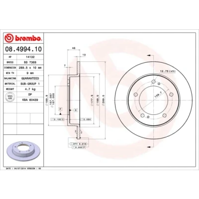 Afbeelding van Brembo Remschijf 08.4994.10