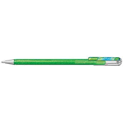 Afbeelding van Pentel K110 DMKX Hybrid Dual Metallic Gelroller Glitter Gel schrijfkleur lichtgroen/metallic blauw &amp; rood, lijndikte 0,5 mm, 1 stuk