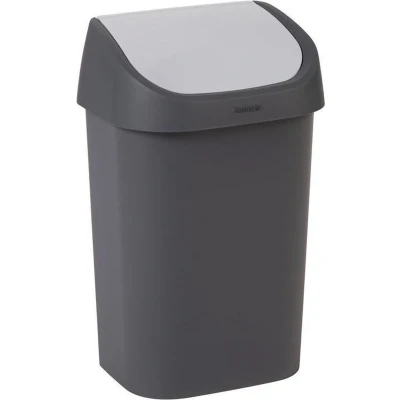 Afbeelding van Curver Vuilnisbak Mistral Swing Recycled Pvc Antraciet Lichtgrijs 25l