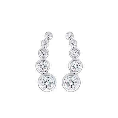 Afbeelding van Elli Oorbellen Dames Oorclimber Elegant met Kristallen in 925 Sterling Zilver