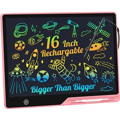 Afbeelding van Toverbord, 16 inch, oplaadbaar, speelgoed, lcd schrijfbord voor kinderen, pedagogisch kinderspeelgoed, schrijftablet 2, 3, 4, 5, 6 jaar, Kerstmis, verjaardag, cadeaus, jongens en meisjes
