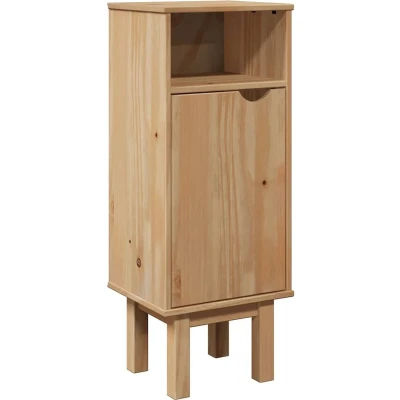 Afbeelding van vidaXL Badkamerwandkast OTTA 35x30x55 cm massief grenenhout, badkamerkast, badkamerkastje, toiletkastje, badkamer kast, medicijnkastje, kast