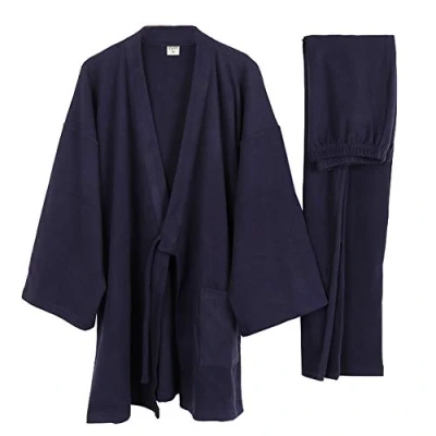Afbeelding van Een Japans merk kimono katoenen hanfu pyjama pak voor heren in oversized taoïstische kleding Zen, kleur 3, XL