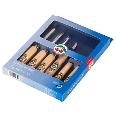 Afbeelding van Kirschen houtsnijset 06 tlg. Satz multicolor