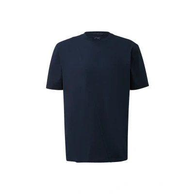 Afbeelding van QS Rundhals MIT Asymmetischer Teilungsnaht Tshirt basic, Heren, Maat: XS, Tiefblau