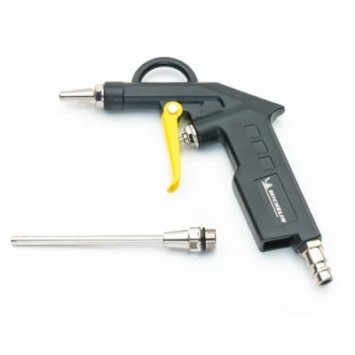 Afbeelding van MICHELIN Long Nozzle Perslucht Blaaspistool met korte blaasmond + lange 10 cm Luchtverbruik: 150 l/min, Maximum druk: 2 8 bar,Zwart