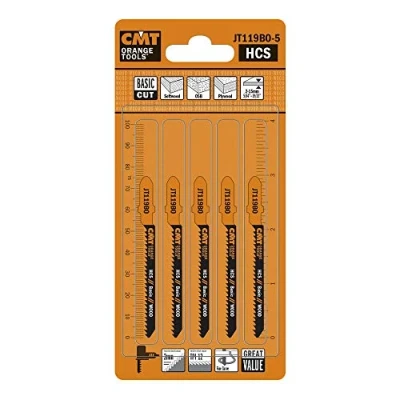 Afbeelding van CMT ORANGE TOOLS JT119BO 5 HCS Zaagbladen voor gebogen en fijn hout, 76 x 2 12TPI
