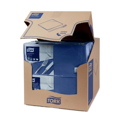 Afbeelding van Tork Lunchservet 33x33cm 2 laags 1/4 vouw Donkerblauw 477215