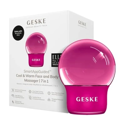 Afbeelding van GESKE SmartAppGuided™ Cool &amp; Warm Face Body Massager 7 in 1 Multifunctioneel massageapparaat Gezicht Lichaam Batterijloos koelen en warmen Verstevigt ontspant Bolvormig