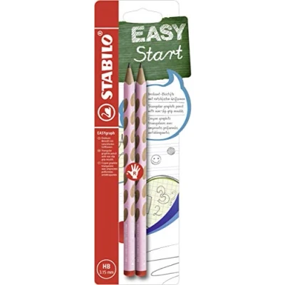 Afbeelding van STABILO EASYgraph S Pastel potlood, HB, 3,15 mm, blister van 2 stuks, voor rechtshandigen, roze potlood