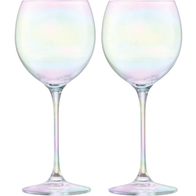 Afbeelding van L.S.A. Polka Wijn Glas 400ml Set van 4 Stuks Assorti Transparant