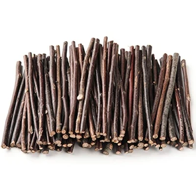 Afbeelding van LAZACA Houten stokjes om te knutselen, takken, handwerk, log sticks, 100 stuks, natuurlijke boomschors, rustieke wooncultuur, DHZ, lengte 10 cm (0,3 0,5 cm)