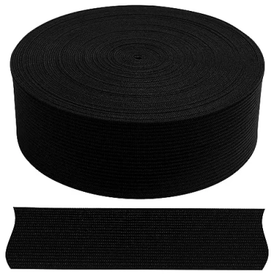Afbeelding van AERZETIX C67541 plat gevlochten elastiek 10 meter breedte 35 mm polyester + latex kleur zwart