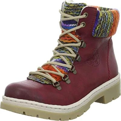 Afbeelding van Rieker Dames Y9432 enkellaars, Rood Wine Oranje Multi 35, 38 EU