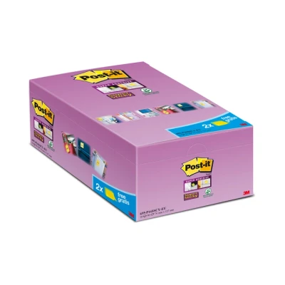 Afbeelding van Memoblok 3M Post it 655 Super Sticky 76x127mm geel 14+2 gratis