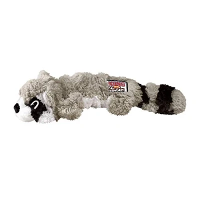 Afbeelding van KONG Scrunch Knots Raccoon binnen geknoopte touwen en minimale vulling voor minder rommel middelgrote grote honden