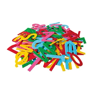 Afbeelding van Rayher Vilten letters, zelfklevend, 4 cm, 130 stuks, kleurrijk, 5 kleuren gemengd, letters vilt om op te plakken, 43005999