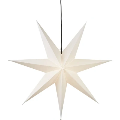 Afbeelding van Star Trading Kerstster Frozen byStar Trading, 3D papieren ster Kerstmis in wit, decoratieve om op te hangen met kabel, E14 fitting, Ø: 70 cm