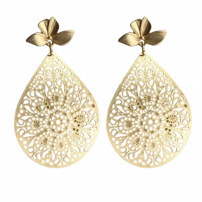Afbeelding van Oorbellen goudkleurig bloem Charme Bijoux
