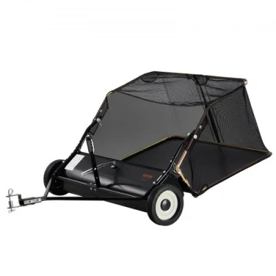 Afbeelding van VEVOR 42 inch grasveegmachine achter, 12 cu.ft. grote trekkracht achter grasveger, zware blad en grasverzamelaar met dumptouwontwerp, verstelbare veeghoogte voor het oppakken van puin gras