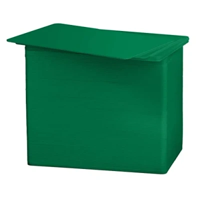 Afbeelding van 100 x Plastic kaarten groen blanco in EC kaartformaat voor identiteitskaarten betaalkaarten en bankkaarten gezondheidskaarten