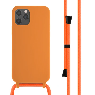 Afbeelding van Apple iPhone 12 Pro Hoesje Siliconen en TPU (zacht) iMoshion Softcase/Koordhoesje/Backcover Oranje Telefoonhoesje
