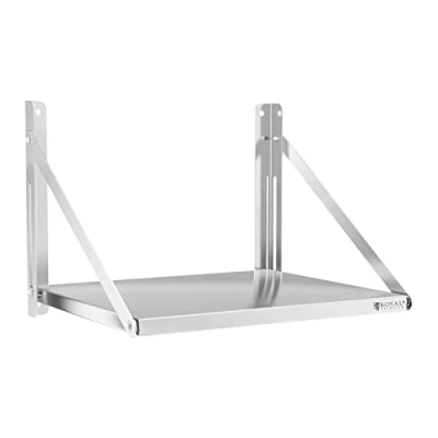 Afbeelding van Royal Catering RC BFWS6045 Wandplank inklapbaar 60 x 45 cm 40 kg roestvrij staal Dikte plank 30 mm Op de wand gemonteerd