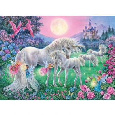 Afbeelding van Ravensburger puzzel Eenhoorns in de maneschijn Starline Legpuzzel 100 stukjes